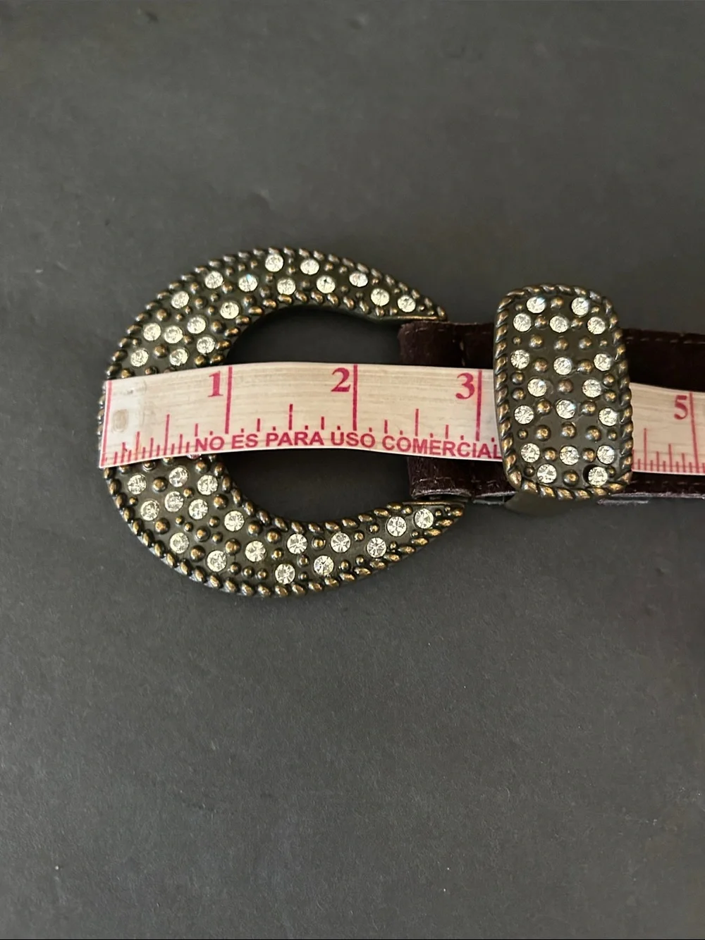 Jennifer Behr Brown Suede Belt with Crystal-Encrusted Buckle